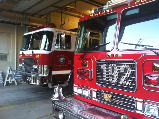 A tanker from Armonk was requested to standby in our Milton Fire House for the duration of a water main break which left parts of the city without working hydrants 9/5/13